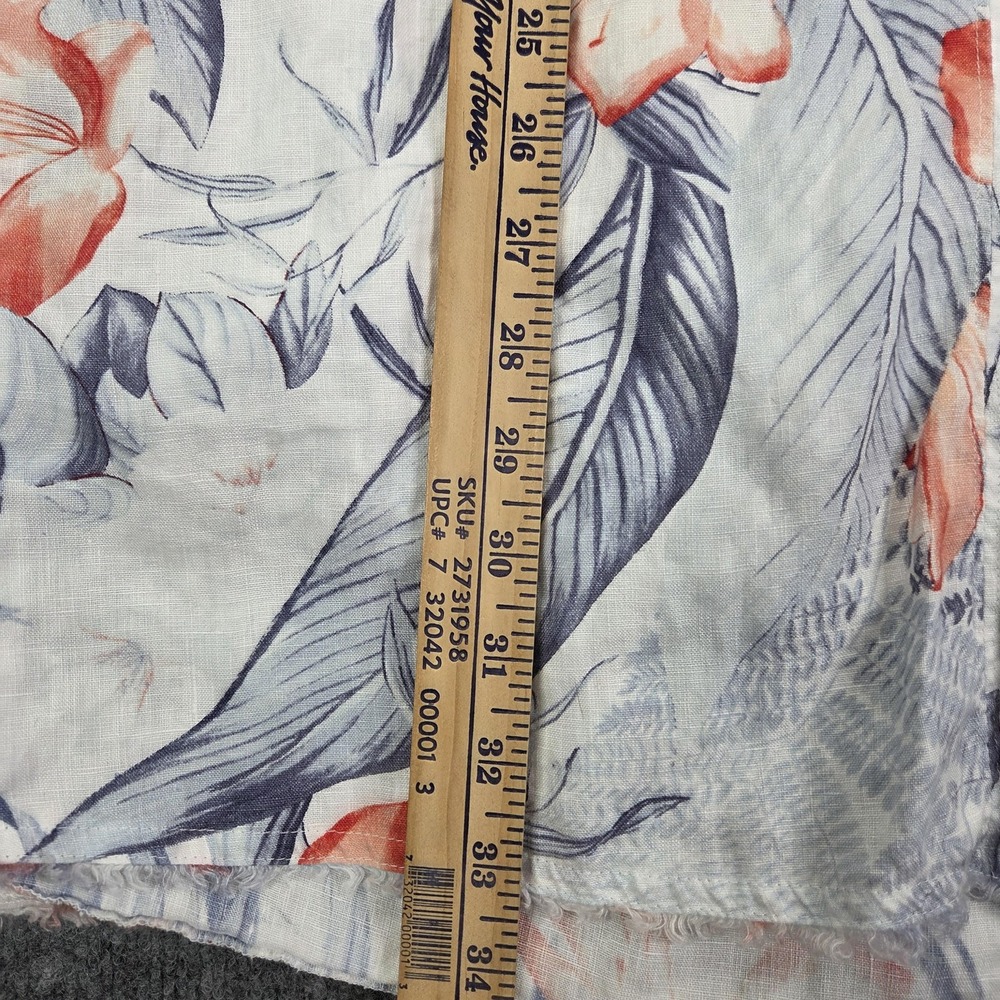 Tommy Bahama Dress Shift Womens XS White Linen Floral Tropical‎ Short Sleeve - Picture 8 of 12